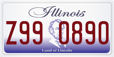 IL license plate Z990890