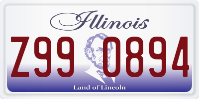 IL license plate Z990894