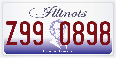 IL license plate Z990898