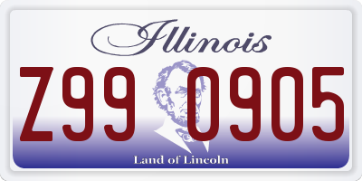 IL license plate Z990905