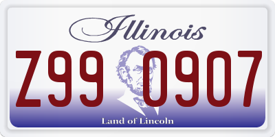 IL license plate Z990907