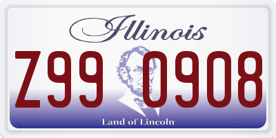 IL license plate Z990908