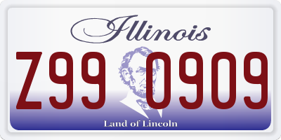 IL license plate Z990909