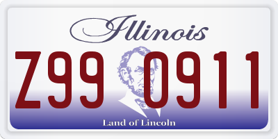 IL license plate Z990911