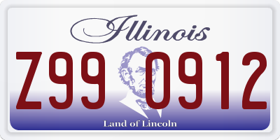 IL license plate Z990912