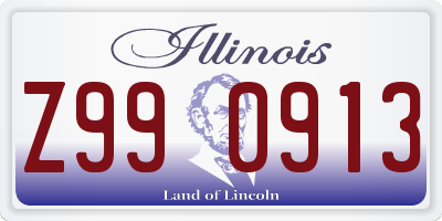 IL license plate Z990913