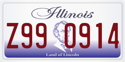 IL license plate Z990914