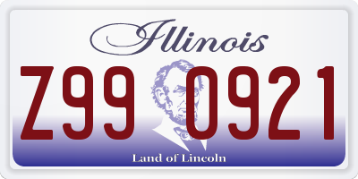 IL license plate Z990921