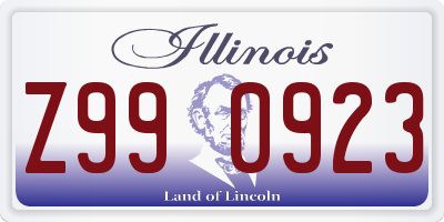 IL license plate Z990923