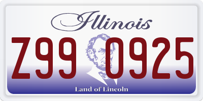 IL license plate Z990925