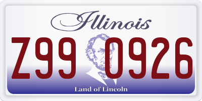 IL license plate Z990926