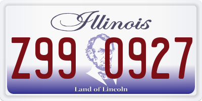 IL license plate Z990927