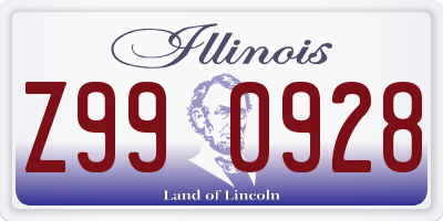 IL license plate Z990928