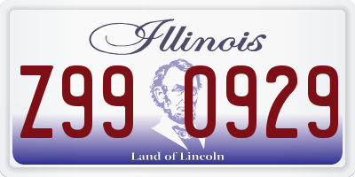 IL license plate Z990929