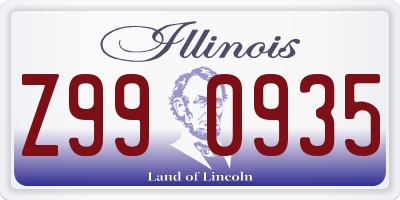 IL license plate Z990935