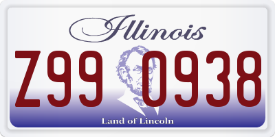 IL license plate Z990938