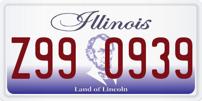 IL license plate Z990939