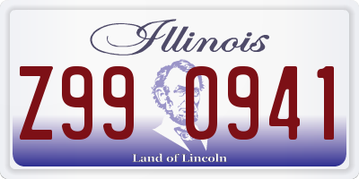 IL license plate Z990941