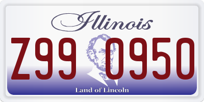 IL license plate Z990950