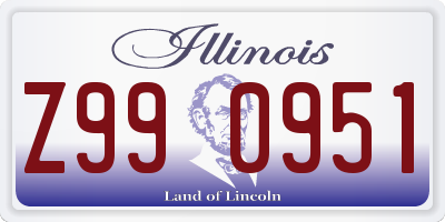 IL license plate Z990951