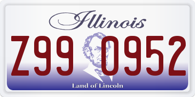 IL license plate Z990952