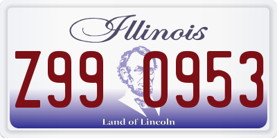 IL license plate Z990953