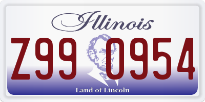 IL license plate Z990954