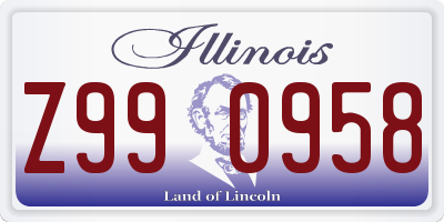 IL license plate Z990958