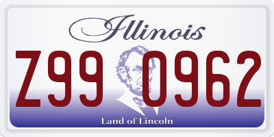 IL license plate Z990962