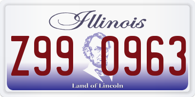 IL license plate Z990963