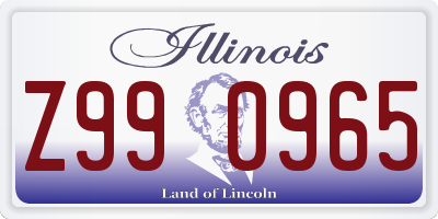 IL license plate Z990965