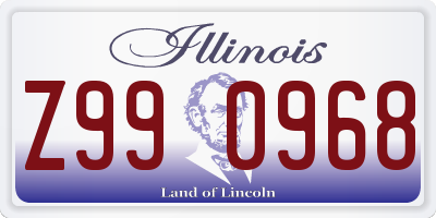 IL license plate Z990968