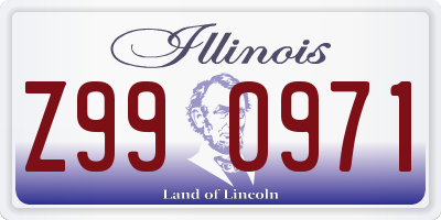 IL license plate Z990971