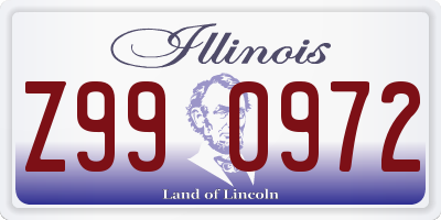 IL license plate Z990972