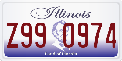 IL license plate Z990974