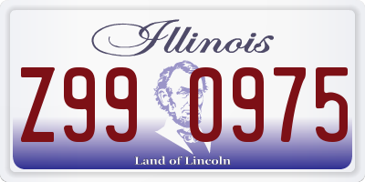 IL license plate Z990975