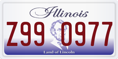 IL license plate Z990977