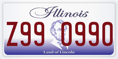 IL license plate Z990990