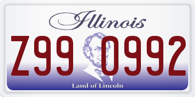 IL license plate Z990992