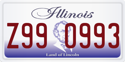 IL license plate Z990993