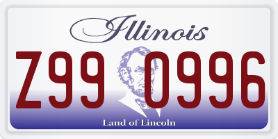 IL license plate Z990996