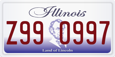 IL license plate Z990997