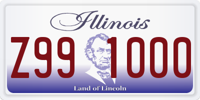 IL license plate Z991000