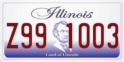 IL license plate Z991003