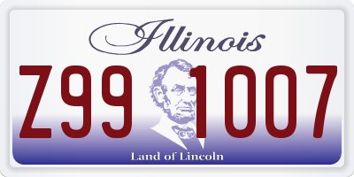 IL license plate Z991007