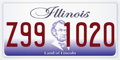 IL license plate Z991020