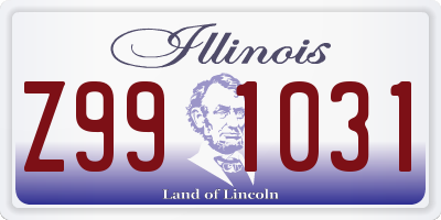 IL license plate Z991031