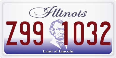 IL license plate Z991032