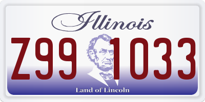 IL license plate Z991033