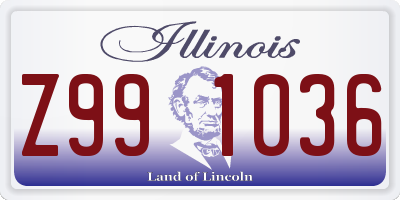 IL license plate Z991036